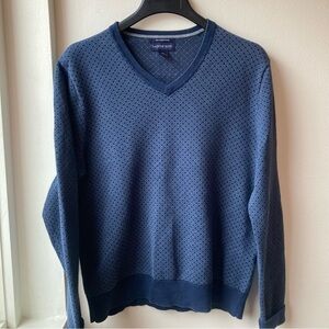 Lands' End Blue V-Neck Sweater supima cotton